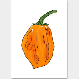 Habanero Orange Chili Pepper Posters and Art